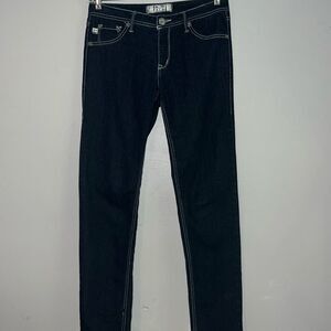 17/21 dark wash straight leg denim jeans, size 8